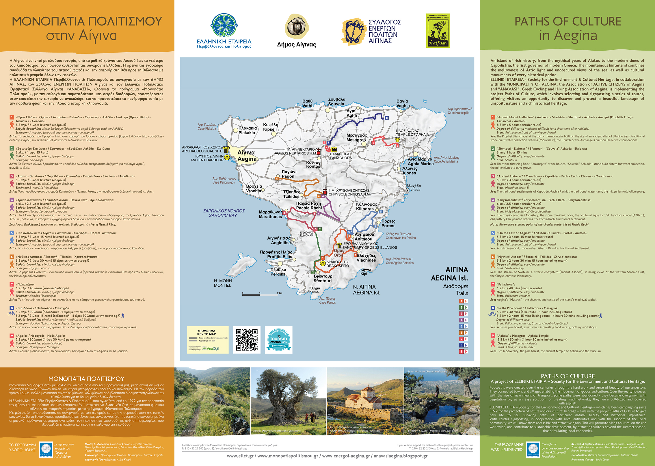 Τα μονοπάτια πολιτισμού της Αίγινας.